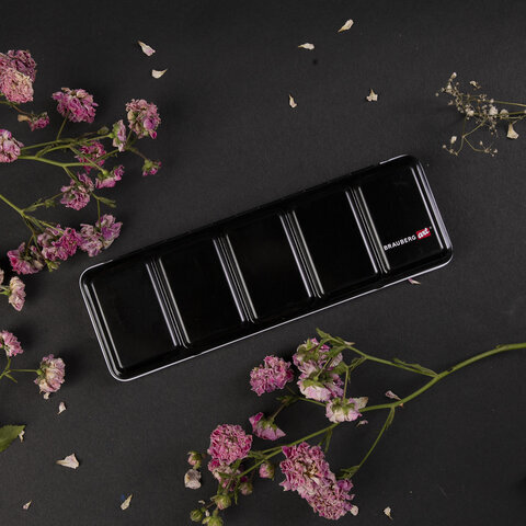 Акварель художественная кюветы НАБОР 24 цвета по 3,5 г, металлический кейс, BRAUBERG ART PREMIERE, 191773