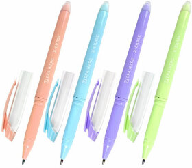 Ручка стираемая гелевая с грипом BRAUBERG X-ERASE PASTEL, СИНЯЯ, узел 0,7 мм, линия 0,35 мм, 143953
