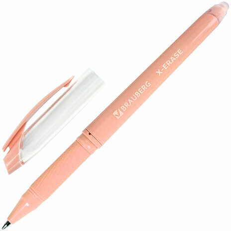 Ручка стираемая гелевая с грипом BRAUBERG X-ERASE PASTEL, СИНЯЯ, узел 0,7 мм, линия 0,35 мм, 143953