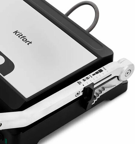 Электрогриль KITFORT КТ-1633, 1800 Вт, съемные панели, регулировка температуры, серебро/черный