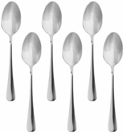 Ложки столовые 20 см, STANDARD, КОМПЛЕКТ 6 шт., полированная нержавеющая сталь, серебристые, DASWERK, 609077