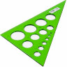 Треугольник пластиковый 30х19 см, ПИФАГОР, с окружностями, прозрачный, тонированный, 210793