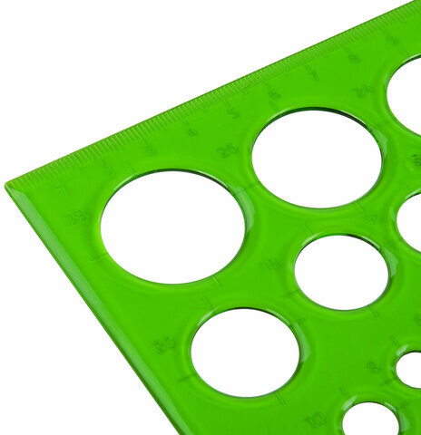 Треугольник пластиковый 30х19 см, ПИФАГОР, с окружностями, прозрачный, тонированный, 210793