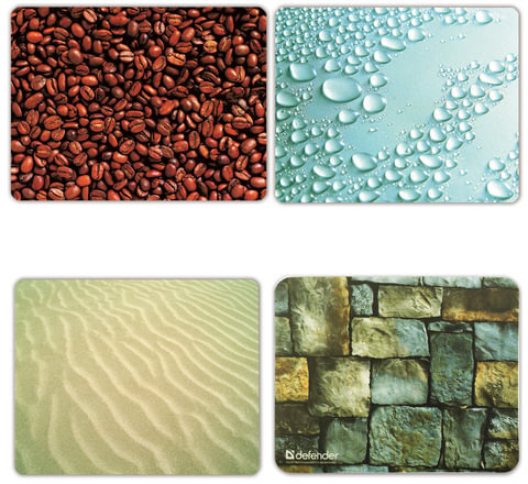 Коврик для мыши DEFENDER Sticker, полипропилен+защитная пленка, 220x180x0,4 мм, 8 видов, 50405
