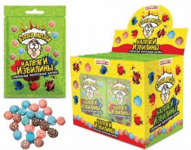 Конфеты ВЗРЫВ МОЗГА супер кислые &quot;Напряги извилины&quot;, жевательные шарики, 12 г, КОНФИТОЙ, КТ94995