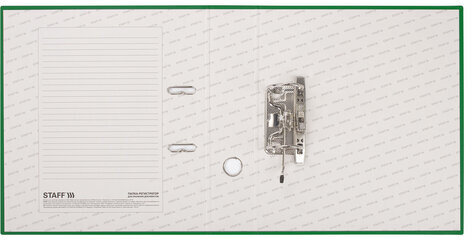 Папка-регистратор STAFF "Manager" с покрытием из ПВХ, 70 мм, без уголка, зеленая, 225981