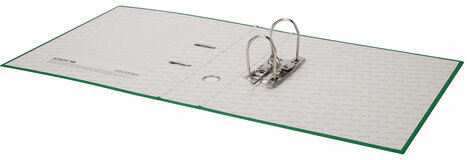 Папка-регистратор STAFF "Manager" с покрытием из ПВХ, 70 мм, без уголка, зеленая, 225981