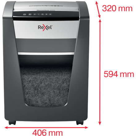 Уничтожитель (шредер) REXEL MOMENTUM M515, 5 уровень секретности, фрагменты 2х15 мм, 15 листов, 30 л, 2104577EU