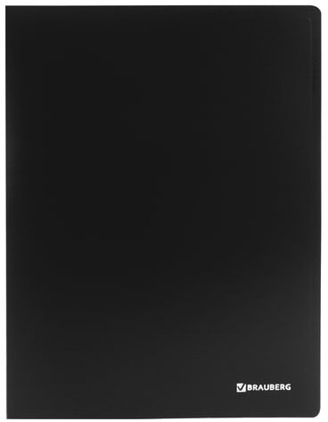 Папка на 2 кольцах BRAUBERG "Office", 25 мм, черная, до 170 листов, 0,5 мм, 227495