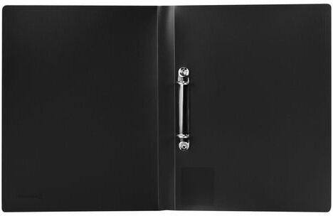 Папка на 2 кольцах BRAUBERG "Office", 25 мм, черная, до 170 листов, 0,5 мм, 227495