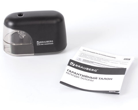 Точилка электрическая BRAUBERG "Black Jack", питание от 4 батареек АА, дополнительное сменное лезвие, 228424