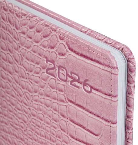 Еженедельник датированный 2026 А5 145х215 мм, BRAUBERG "Party", под кожу, коралловый, 117178