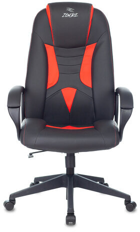 Кресло компьютерное ZOMBIE 8, 2 подушки, экокожа, черное/красное, 1583068