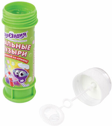 Мыльные пузыри ЮНЛАНДИЯ, 60 мл, с игрушкой на крышке, 591092