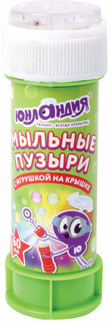 Мыльные пузыри ЮНЛАНДИЯ, 60 мл, с игрушкой на крышке, 591092