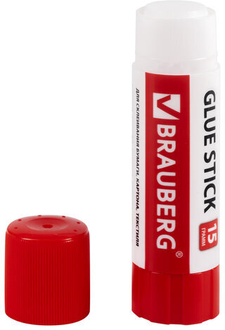 Клей-карандаш "2+1 обесцвечивающийся" BRAUBERG 15 г, 3 штуки на блистере, 229474