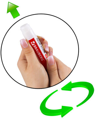 Клей-карандаш "2+1 обесцвечивающийся" BRAUBERG 15 г, 3 штуки на блистере, 229474