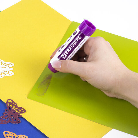 Клей-карандаш "2+1 обесцвечивающийся" BRAUBERG 15 г, 3 штуки на блистере, 229474