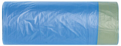 Мешки для мусора с завязками 30 л, синие, в рулоне 20 шт., прочные, ПНД 12 мкм, 50х60 см, LAIMA, 601395