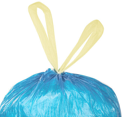 Мешки для мусора с завязками 30 л, синие, в рулоне 20 шт., прочные, ПНД 12 мкм, 50х60 см, LAIMA, 601395