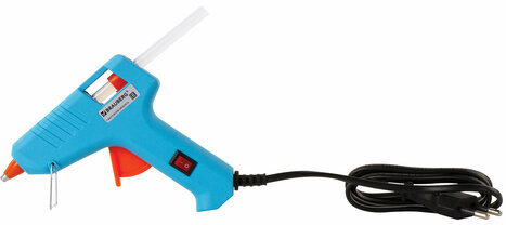 Клеевой пистолет 15 Вт для стержня 7 мм, комплект 20 стержней (10 белых + 10 прозрачных), BRAUBERG, 671052