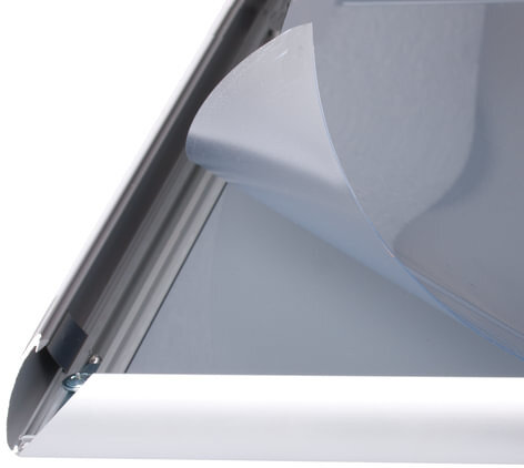 Рамка настенная для рекламы БОЛЬШОГО ФОРМАТА (297х420 мм), алюминиевая, прижимные стороны, BRAUBERG, 232204