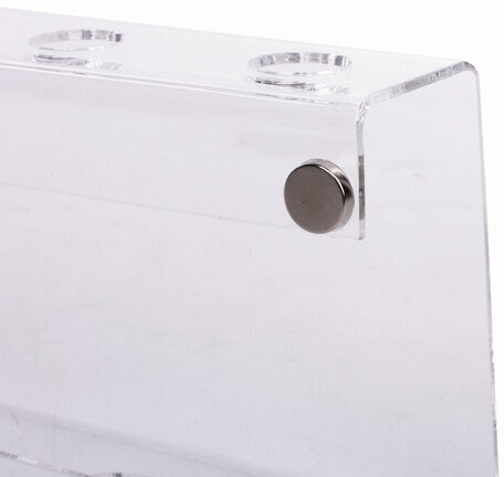 Держатель магнитный для 4 маркеров для доски (85х160 мм), прозрачный акрил, BRAUBERG, РОССИЯ, 235530