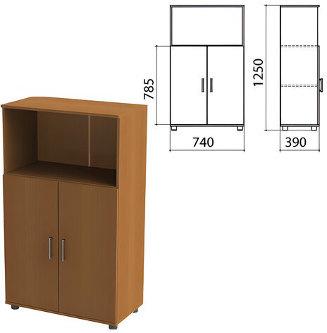 Шкаф полузакрытый "Монолит", 740х390х1250 мм, цвет орех гварнери (КОМПЛЕКТ)