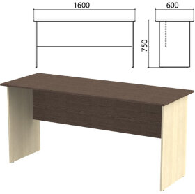 Стол письменный "Канц", 1600х600х750 мм, цвет венге/дуб молочный (КОМПЛЕКТ)