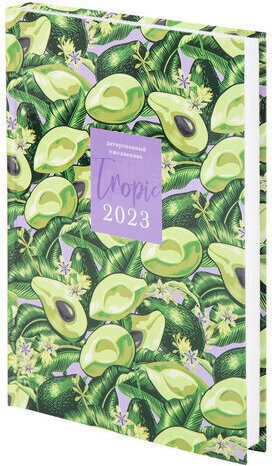 Ежедневник датированный на 2023 (145х215 мм), А5, STAFF, ламинированная обложка, "Avocado", 114194