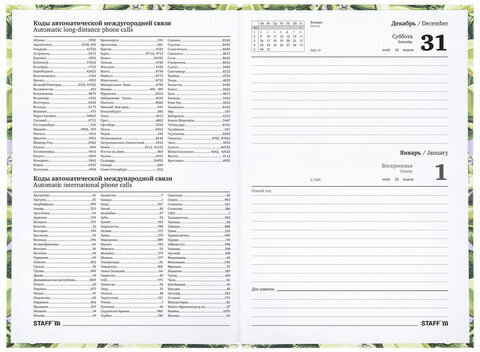 Ежедневник датированный на 2023 (145х215 мм), А5, STAFF, ламинированная обложка, "Avocado", 114194