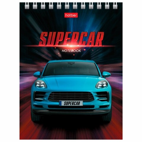 Блокнот МАЛЫЙ ФОРМАТ (110х145 мм) А6, 40 л., гребень, лакированная обложка, клетка, HATBER, "Машины", 40Б6B1гр, В12284