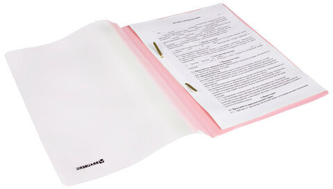 Скоросшиватель пластиковый BRAUBERG "Pastel" А4, 130/180 мкм, персиковый, 270457