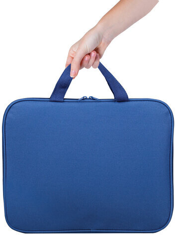 Папка на молнии с ручками STAFF EVERYDAY, А4, полиэстер, синяя, 270731