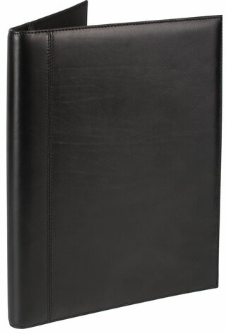Папка адресная из натуральной кожи без надписи, формат А4, 32х25х1 см, черная, индивидуальная упаковка, 7-40, 7-40.