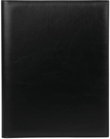 Папка адресная из натуральной кожи без надписи, формат А4, 32х25х1 см, черная, индивидуальная упаковка, 7-40, 7-40.