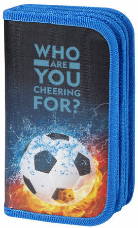 Пенал ЮНЛАНДИЯ, 3 отделения, полиэстер, 19х11 см, &quot;Football power&quot;, 271030