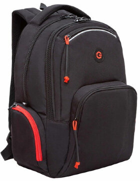 Рюкзак GRIZZLY школьный, анатомическая спинка, 2 отделения, для мальчиков, BLACK/RED, 42х32х22 см, RU-333-2/1