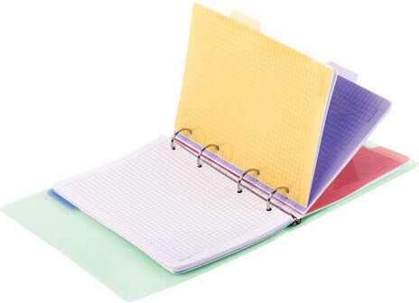 Тетрадь на кольцах А5 175х220 мм, 120 л., пластик, с резинкой и разделителями, BRAUBERG, Зеленый, 404632