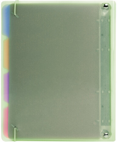 Тетрадь на кольцах А5 175х220 мм, 120 л., пластик, с резинкой и разделителями, BRAUBERG, Зеленый, 404632