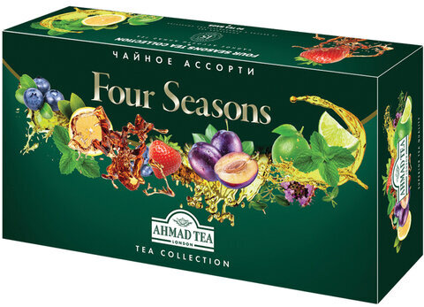 Чай AHMAD (Ахмад) "Four Season’s", 90 пакетиков в конвертах по 1,8 г, 15 вкусов, N060S