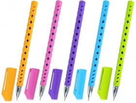 Ручка шариковая масляная BRAUBERG Orient Color, СИНЯЯ, корпус ассорти, В ДИСПЛЕЕ, игольчатый узел 0,7 мм, линия письма 0,35 мм, 143001