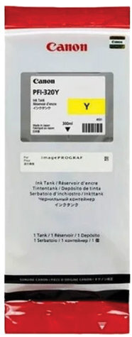 Картридж струйный CANON (PFI-320Y) для imagePROGRAF TM-200/205/300/305, желтый, 300 мл, оригинальный, 2893C001