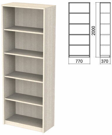 Шкаф (стеллаж) "Арго", 770х370х2000 мм, 4 полки, ясень шимо