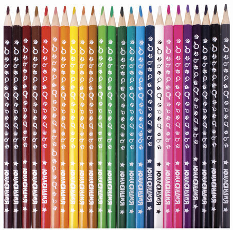 Карандаши цветные ЮНЛАНДИЯ "ЮНЛАНДИК-ДЕТЕКТИВ", 24 цвета, трехгранные, с раскраской, 181682