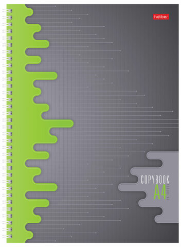 Тетрадь А4 80 л. HATBER гребень, клетка, обложка твердая, срез 5 цветов, "Эквалайзер", 80Тт4В1гр_20858