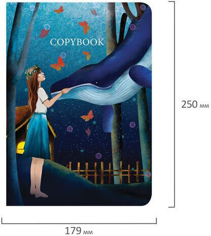 Тетрадь 60 л. в клетку обложка SoftTouch, бежевая бумага 70 г/м2, сшивка, В5 (179х250 мм), СКАЗКА, BRAUBERG, 403811