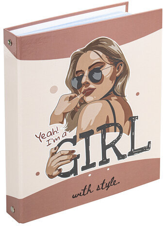 Тетрадь на кольцах А5 175х215 мм, 240 л., твердый картон, с разделителями, BRAUBERG, "Cool Girl", 404100