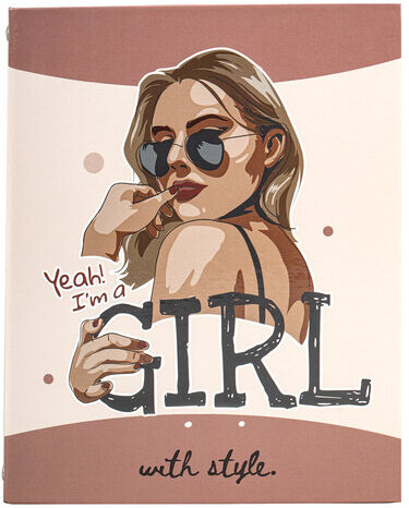 Тетрадь на кольцах А5 175х215 мм, 240 л., твердый картон, с разделителями, BRAUBERG, "Cool Girl", 404100