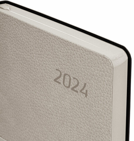 Ежедневник датированный 2024 А5 138x213 мм BRAUBERG "Stylish", под кожу, гибкий, бежевый, 114897